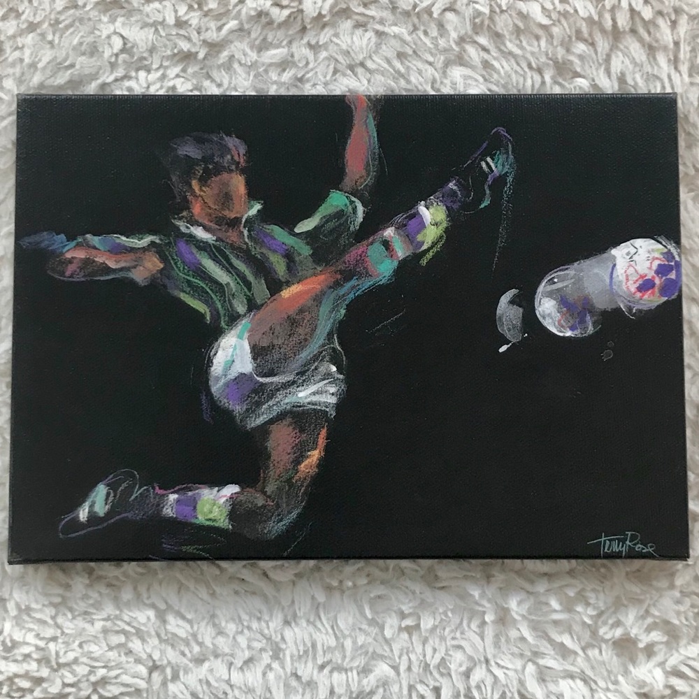 Terry Rose Soccer Player Printed on Canvas